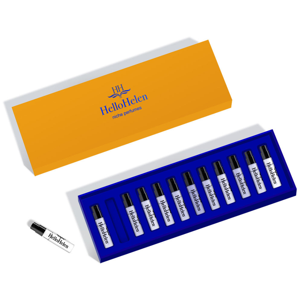 Coffret Luxe "Bestsellers pour femme" : 12 parfums pour femme - HelloHelen - First Lady - 3 Sisters in Marseille - 3 Sisters in Marseille : Intense - Formula 015 - Pretty Woman - You Belong to Me - Sexy Lady in Paris - Let's Talk About Marriage - Easy Money & Fast Love - Sexy Lady in Ukraine - Persona Grata - Too Many Berries