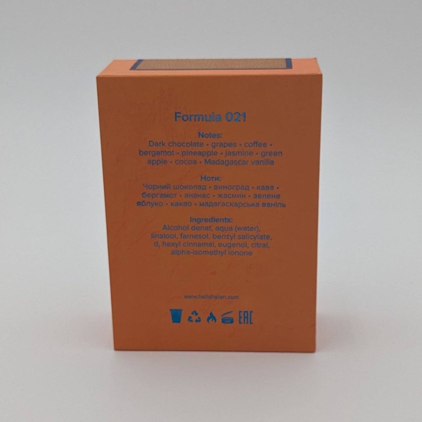 Formule 021 - HelloHelen - Eau de parfum 50ml - boite arrière