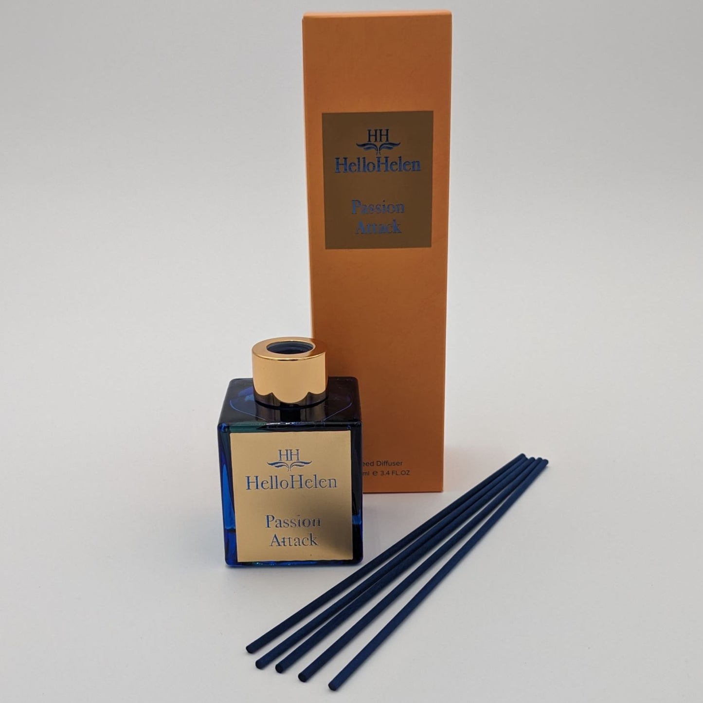 Passion Attack - HelloHelen - Diffuseur de parfum 100ml - batons et boite