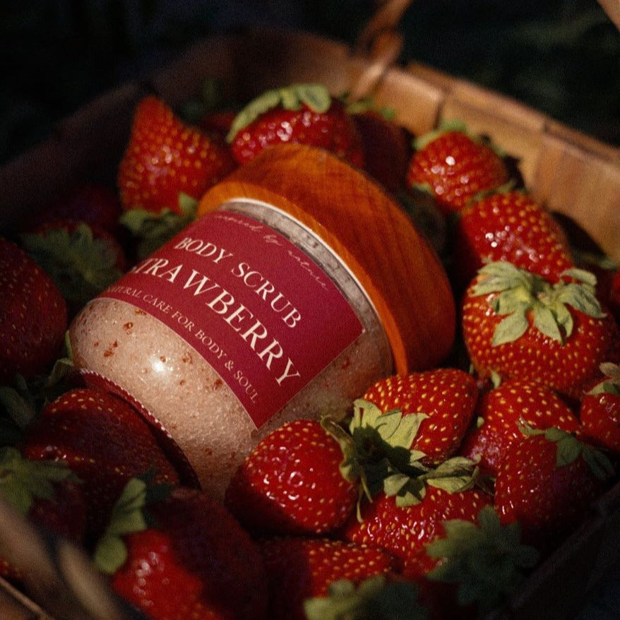 Gommage pour le corps naturel "Strawberry" - Fraise - body scrub - exfoliant pour le corps - exfoliant