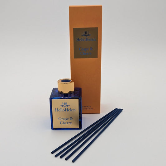 Grape & Cherry - HelloHelen - Diffuseur de parfum 100ml - flacon et batonnets
