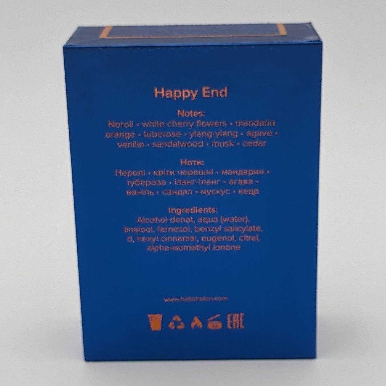Happy End - HelloHelen - Eau de parfum 50 ml - zadná škatuľka