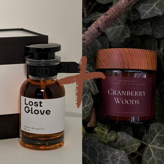 Lot - Lost Glove - Perfi - 30ml + Bougie parfumée - Cranberry Woods - 100 g