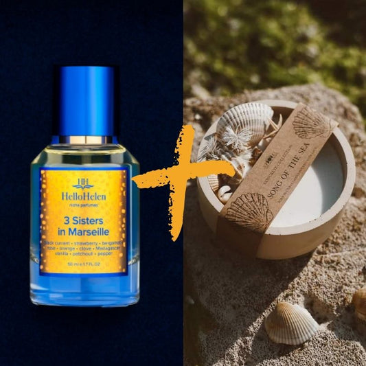 Lot 3 Sisters in Marseille - HelloHelen - 50ml + Bougie parfumée - Song of the sea - 190 g