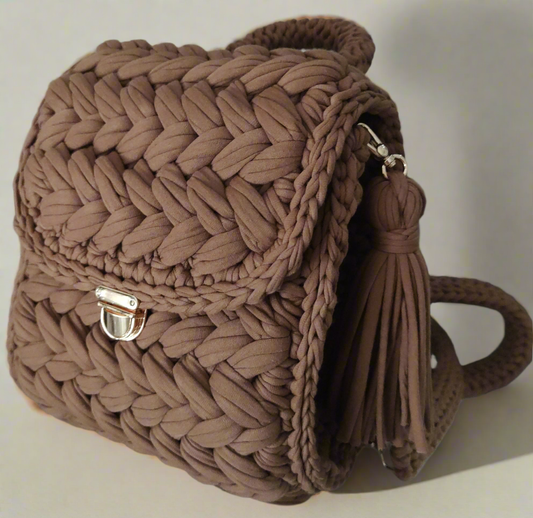 Gehäkelter Rucksack für Damen aus Baumwolle – Moka Doux
