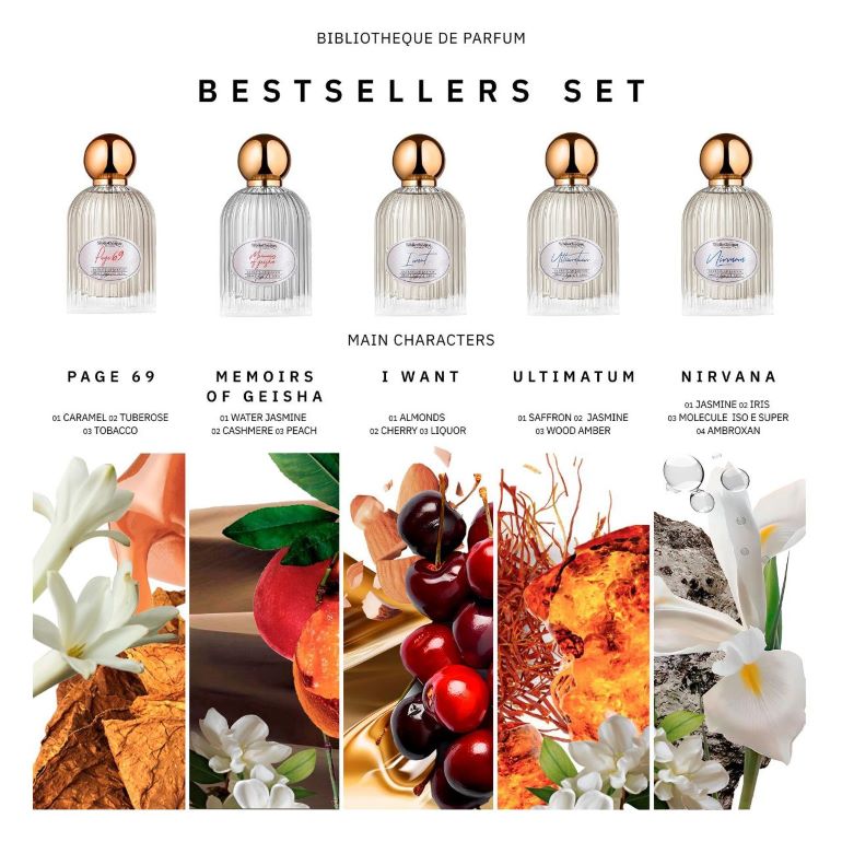 5 Echantillons de découverte "Bestsellers" - Bibliothèque de Parfum