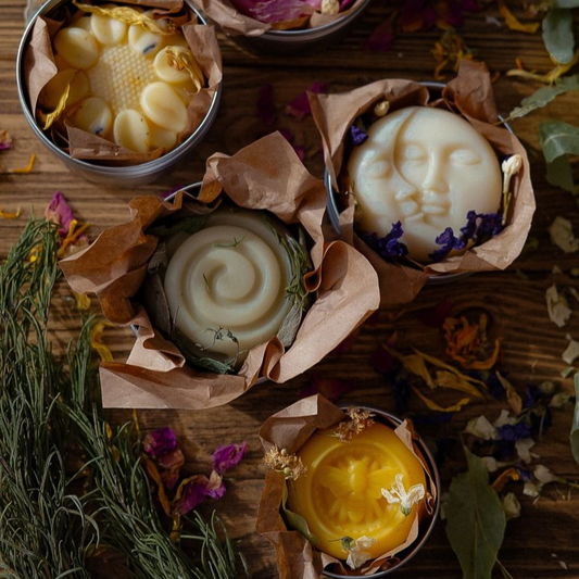 Lotion solide pour le corps à base de cire d'abeille "Sun & Moon" - lotion corporelle - naturel - organique - lotion hydratante