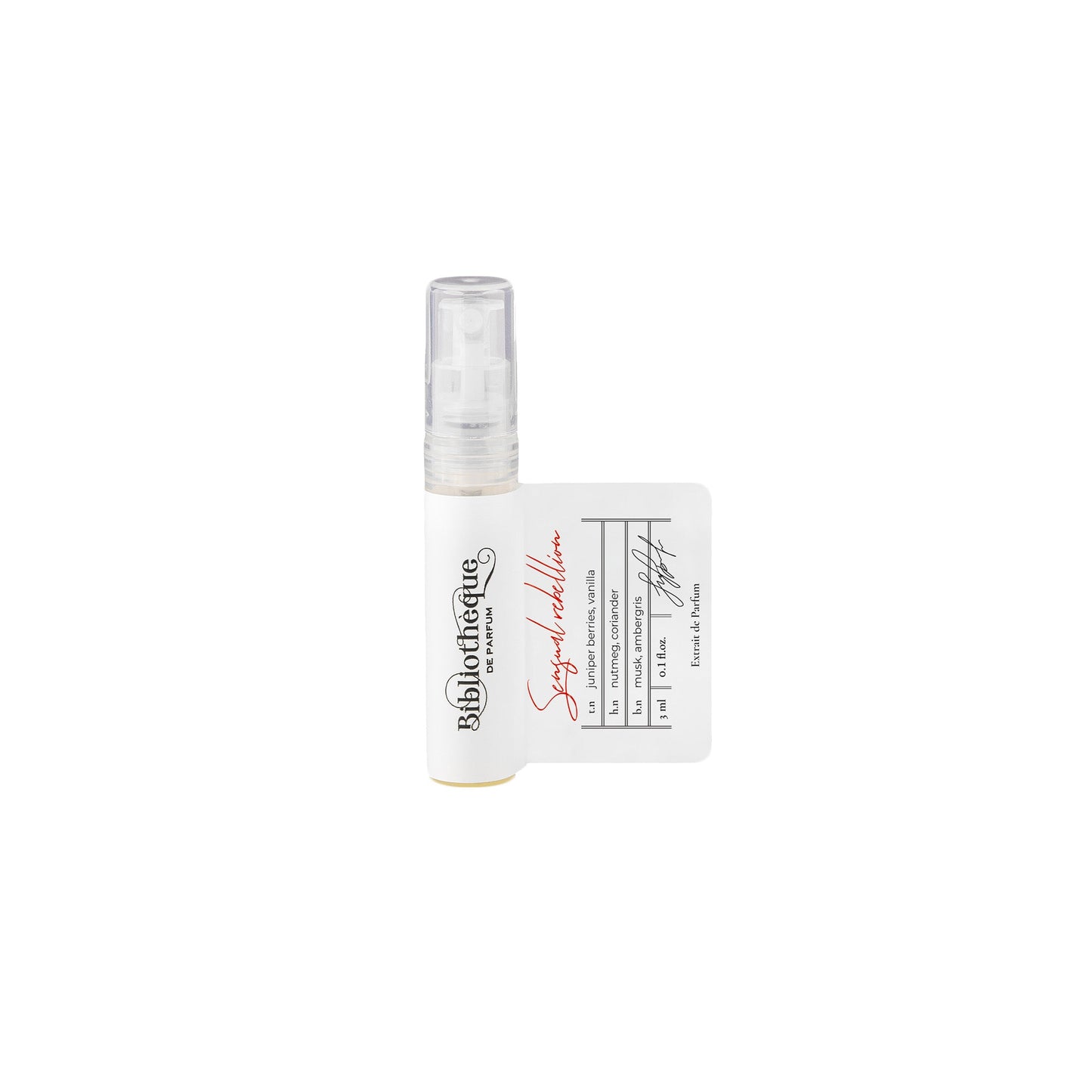 Tester parfémů"Sensual Rebellion" - 3 ml - Bibliothèque de parfum